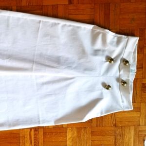 High waisted Wide Leg White pants